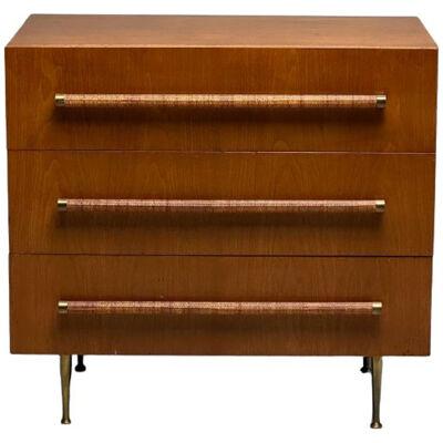 Mid-Century Modern Chest by T.H Robsjohn-Gibbings for Widdicomb, Walnut and Cane