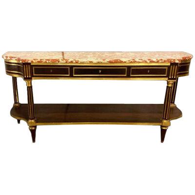 19th Century Palatial Russian Neoclassical Marble Top Console Table or Sideboard