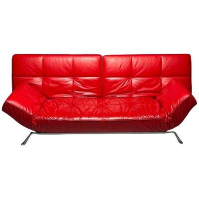 Pascal Mourgue, Ligne Roset, Smala Adjustable Daybed, Sofa, Red Leather, France