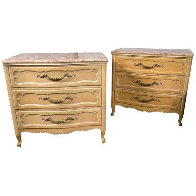 Grosfeld House Louis XV Marble-Top Commodes - Pair