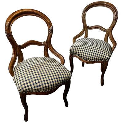 Pair of Early Victorian John Henry Belter Style Side / Accent Chairs, American