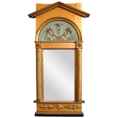 Late 19th Century Italian Neoclassical Paint Decorated Pier Mirror	