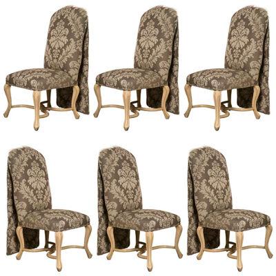 Set of Six Paint Decorated Dining Chairs by Kreis	