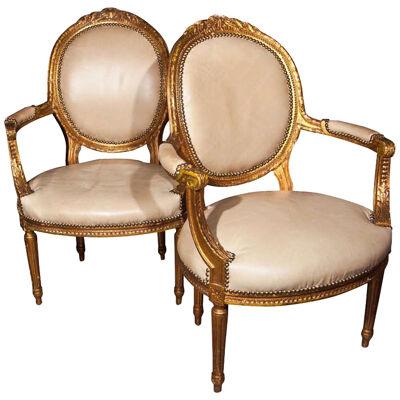 Pair of French Louis XIV Armchairs by Maison Jansen