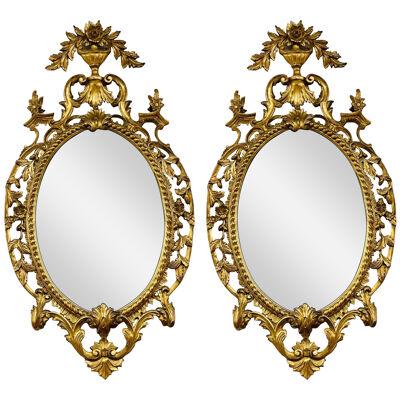 Pair Gilt Wood Wall or Console Mirrors