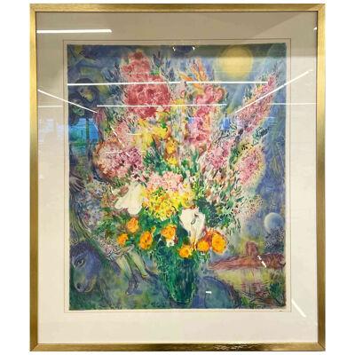 Marc Chagall Bouquet De Fleurs Lithograph, Framed	