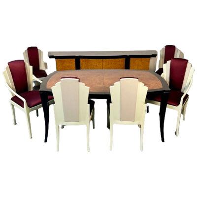 Vladimir Kagan Eva Dining Set, Sideboard, Table, Six Chairs, Labeled, Provenance
