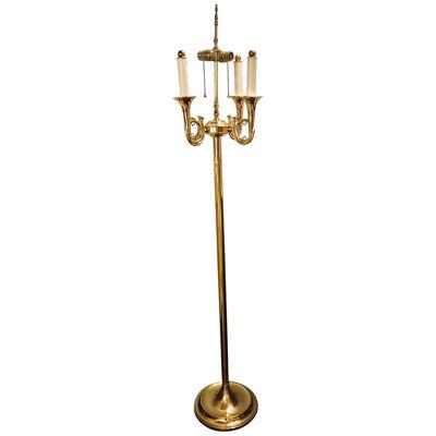 Brass Hollywood Regency Tommi Parzinger Style Trumpet Form Floor Lamp