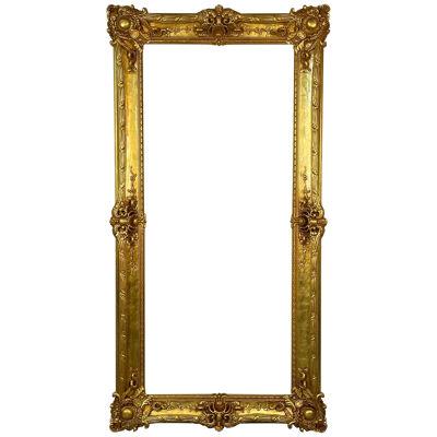 Gilt Wood Painting, Mirror or Picture Frame, Monumental, Carved