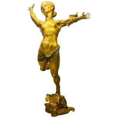 8' Monumental Sculpture by Greg Wyatt, Women Athletes, Bronze, 1996 Olympics