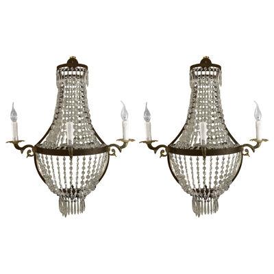 Pair of Empire Niermann Weeks Style Three-Light Sconces by Timothy Oulton	