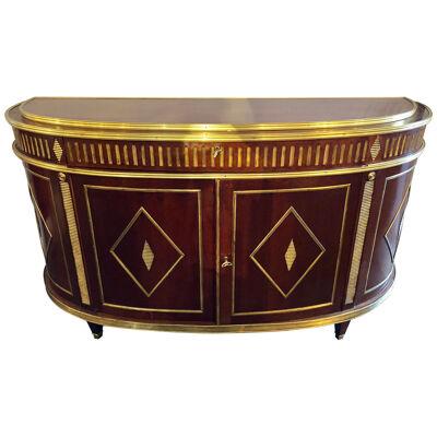 Palatial Russian Neoclassical Style Demilune Console Cabinet