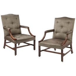An Important Pair Of George III Gainsborough Armchairs