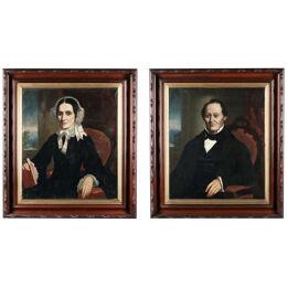 A Striking Pair Of 19th Century American Portraits