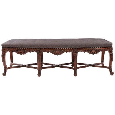A 19th Century Carved & Upholstered Long Stool