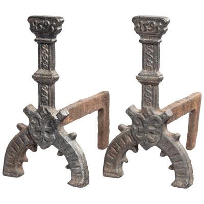 A Pair Of 19th Century Cast Andirons