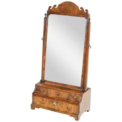 A Large Queen Anne Period Walnut Dressing Mirror