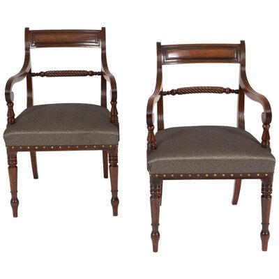 A Pair Of Regency Period Armchairs