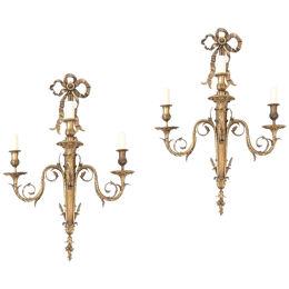 A Pair Of Large Fine Quality 19th Century Wall Sconces