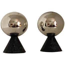 Pair of 2 small Balls in Mercury Glass