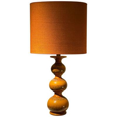 Ceramic Table Lamp Kaiser in an Orange color With New Oval Shade
