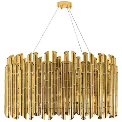Bamboo Suspension in Glossy Brass