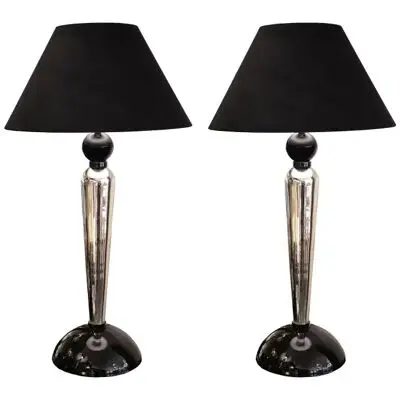 Set of 2 Table Lamp Murano Glass High