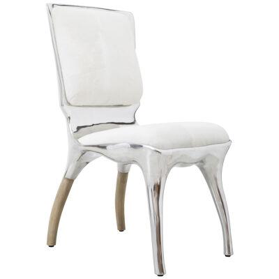 Tusk High Chair in Polished Aluminum