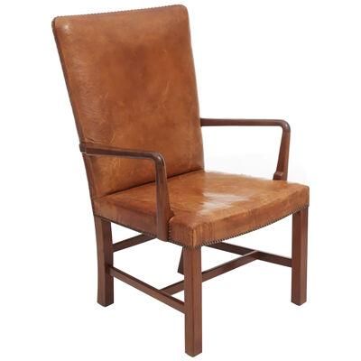 KAARE KLINT ATTRIBUTED “NØRREVOLD” MAHOGANY AND NIGER LEATHER ARMCHAIR