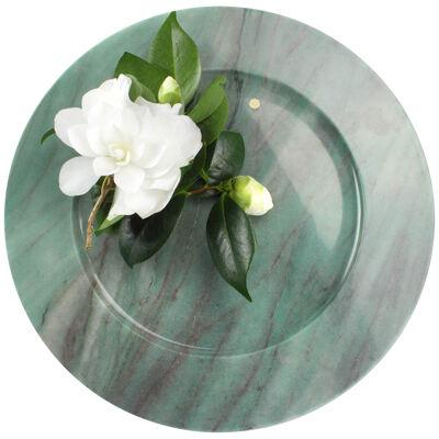 Set of Six Charger Plate in  Green Quartzite Handmade in Italy