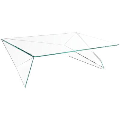 Coffee Table Center Table Square Transparent Geometric Origami Crystal Glass 