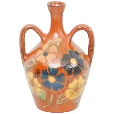 Ceramic Hand Painted Vase by Catalan Artist Diaz Costa, circa 1960