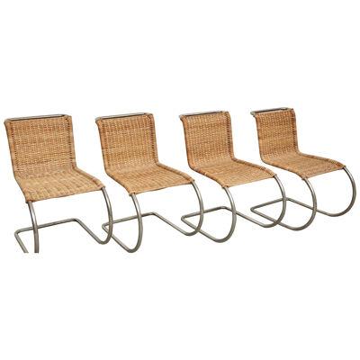 Mies van der Rohe Set of 4 B42 Rattan Easy Chairs by Tecta, circa 1960