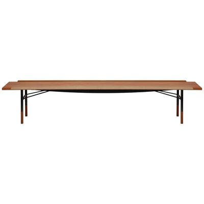 Finn Juhl Large Table Bench, Wood and Brass