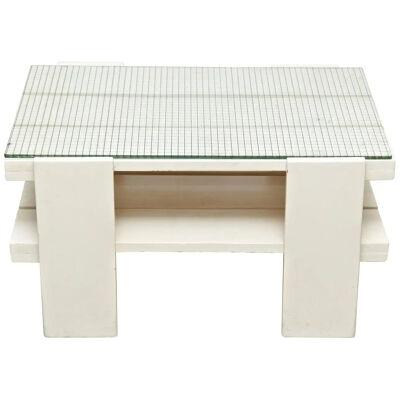 White Wood Mid-Century Modern Table in the Style of Gerrit Rietveld, circa 1950