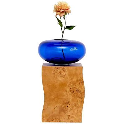 Ettore Sottsass Q Limited Edition Vase in Wood and Murano Glass for Flowers