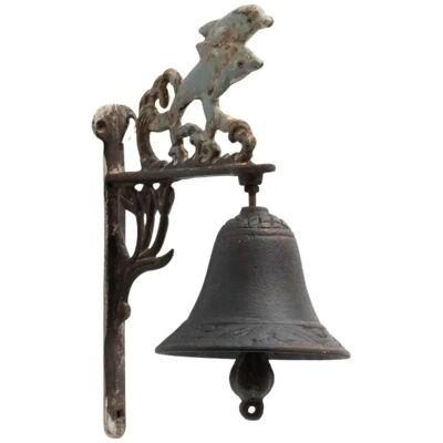 Early 20th Century Antique Rustic Spanish Wall Cast Iron Decorative Bell