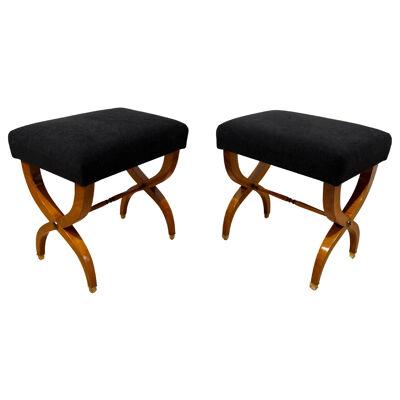 Pair of early 19th Century Stools, Cherry Wood, France circa 1820