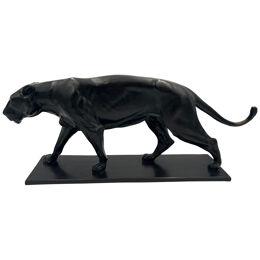 Art Deco Bronze Sculpture of a Lioness by Ch. Aeckerlin, Germany circa 1930