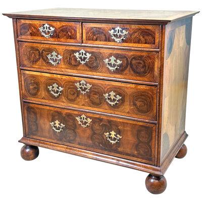 Oyster Veneered 17th Century Chest Of Drawers