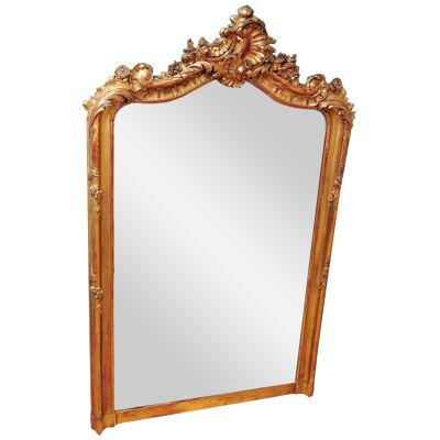 19th Century French Gilt Overmantle Mirror 