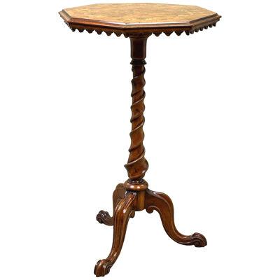 Victorian Octagonal Walnut Occasional Table