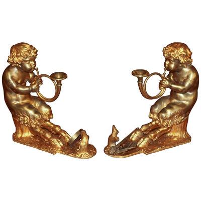 Pair of French Bronze Bookends