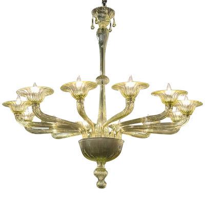 Modern Olive Colored Murano Glass Chandelier