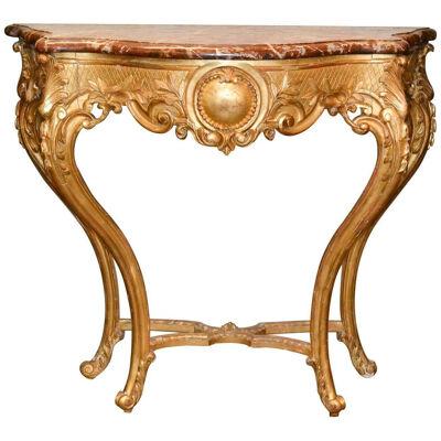 19th Century French Louis XV Giltwood Console