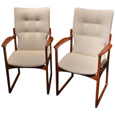 Pair of Danish Rosewood Chairs Attributed to Jacob Kjær