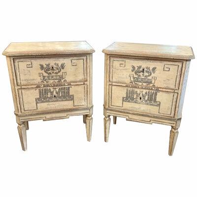 Pair of German Neo-Classical Bedside Tables