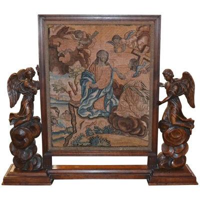 Rare 18th Century Italian Angelic Tapestry Panel