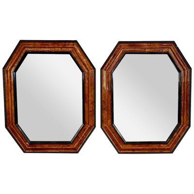 Pair of Continental Faux Tortoise Shell Mirrors