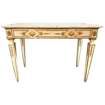 19th Century Italian Carved and Parcel-Gilt Neoclassical Console